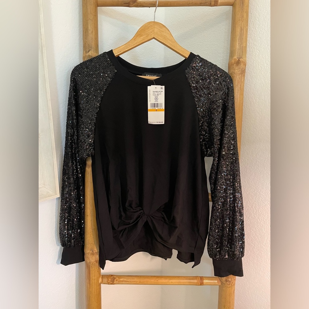 Karen Kane sequin sleeves top